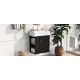 thumbnail image 4 of 21.6inch Modern Floating Bathroom Vanity with Ceramic Basin - Perfect for Small Bathrooms, Left side storage, 4 of 12