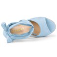 thumbnail image 2 of BLISSFUL STEP Édition Chaussures pour Femmes Espadrilles à Lacets Sandales Compensées à Plateforme Bleu Ciel 7,5, 2 of 7