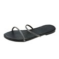thumbnail image 1 of Hyknon Sandals for Women Summer Fashion Plus Size One-Line Rhinestone Casual Flat Sandals Arch Support Comfortable Sandals, 1 of 3