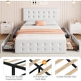 thumbnail image 3 of Eastvita Queen Size Bed Frame with 4 Drawers/Adjustable Headboard/White, 3 of 6