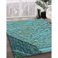 thumbnail image 3 of Ahgly Company Tapis d'Intérieur Rectangulaire Transitionnel Vert Turquoise Lavable à la Machine, 5 Pieds x 8 Pieds, 3 of 7