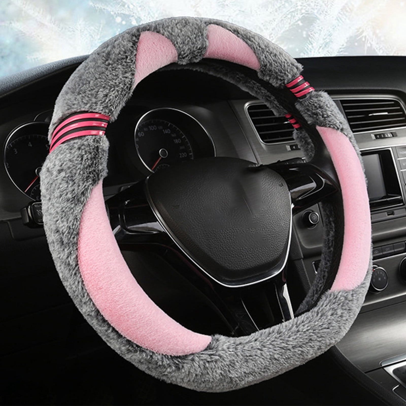 Dvkptbk Steering Wheel Cover Car Steering Wheel Cover 38cm Elastic Steering Wheel Cover Winter Steering Wheel Cover Car Warm Handle Cover Steering Covers