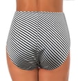thumbnail image 4 of Women's Summer Solid Color And Striped Waist Length Pleated Beach Bikini Swim Pants, 4 of 6