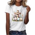 thumbnail image 2 of Weiqiqre Women's Clothing Happy Easter T Shirt Easter Bunny Shirt Cute Rabbit Graphic Tee Gift Spring Tees Tops, 2 of 4