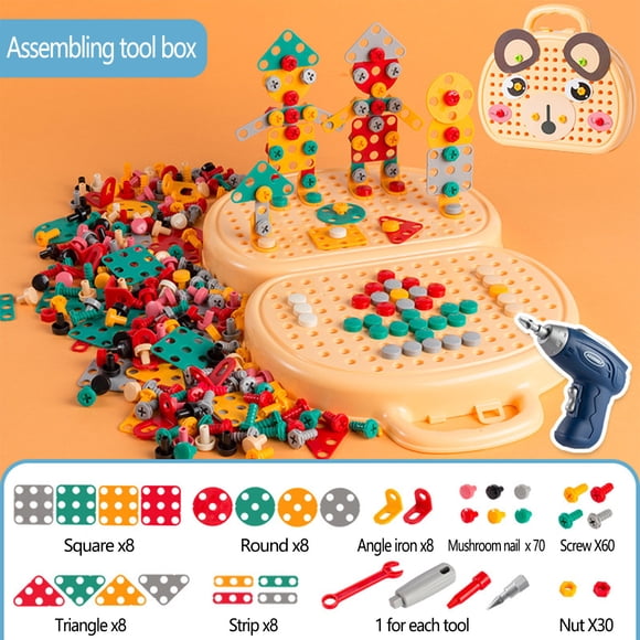 tumgatte Children's Manual Disassembly Toolbox Nut DIY Three-dimensional Platter Screw Screw Assembled Building Block Toys Early Education Clearance