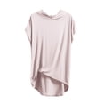 thumbnail image 1 of BLVB Chandails à Capuchon Surdimensionnés pour Femmes à Manches Courtes, Hauts de Pyjama en Modal à Capuche, Chemises de Nuit Amples et Confortables pour Détente Décontractée, 1 of 6