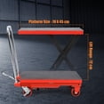 thumbnail image 4 of TROPOW 500lbs Hydraulic Lift Table Cart - 28.5" Lifting Height, Single Scissor Manual Lift with 4 Wheels & 3mm Non-Slip Pad for Material Handling and Transportation - Red, 4 of 6