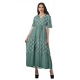 thumbnail image 1 of Moomaya Tunique à Manches Courtes Robes de Cocktail pour Femmes Robe en Coton Slub Imprimée, 1 of 4