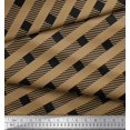 thumbnail image 2 of Soimoi Brown Rayon Fabric Diagonal Stripe Printed Fabric 1 Yard 56 Inch Wide, 2 of 5