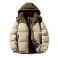 thumbnail image 1 of Styesk Jackets for Men Men's Stitching Drawstring Hooded Slim Fashion Jacket Coat Outwear, 1 of 3