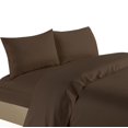 thumbnail image 1 of Life Style 1200 Thread Count 100% Egyptain Cotton 4-Piece Deep Pocket Stripe Sheet Set (Full, Chocolate), 1 of 1