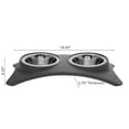 thumbnail image 2 of IH Casa Decor Bol Double En Acier Inoxydable Avec Stand Gris, 2 of 4