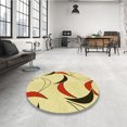 thumbnail image 4 of Ahgly Company Tapis d'Intérieur Lavable en Machine Carré Transitionnel Jaune Soleil, 5 Pieds Carré, 4 of 7