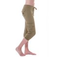 thumbnail image 1 of Capri Pants for Women Plus Size Side Pockets Cargo Pants Elastic Drawstring Casual Cropped Pants, 1 of 5