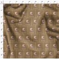 thumbnail image 4 of Soimoi Brown Poly Georgette Fabric Text & Owl Bird Printed Fabric 1 Yard 42 Inch Wide, 4 of 5