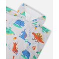 thumbnail image 5 of Serviette de Plage à Capuchon Grise Bébé Imprimé Dinosaure, 5 of 5