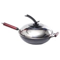thumbnail image 3 of simhoa Household Cooking Wok with Lid, Non Stick Pan Cast Iron Cookware Skillet Wok Pan 30cm, 3 of 8