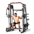 thumbnail image 2 of Smith Machine, Power Cage Squat Rack with Cable Crossover, Dual Pulley System, Pull-Up Bar, Home Gym Workout Equipment with Attachments for Strength Training and Weightlifting, 2 of 7