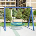 thumbnail image 2 of Costway 40'' Toile d'Araignée Arbre Balançoire Enfants Jeu de Jeu Extérieur W / Cordes Réglables Cadeau Bleu, 2 of 10