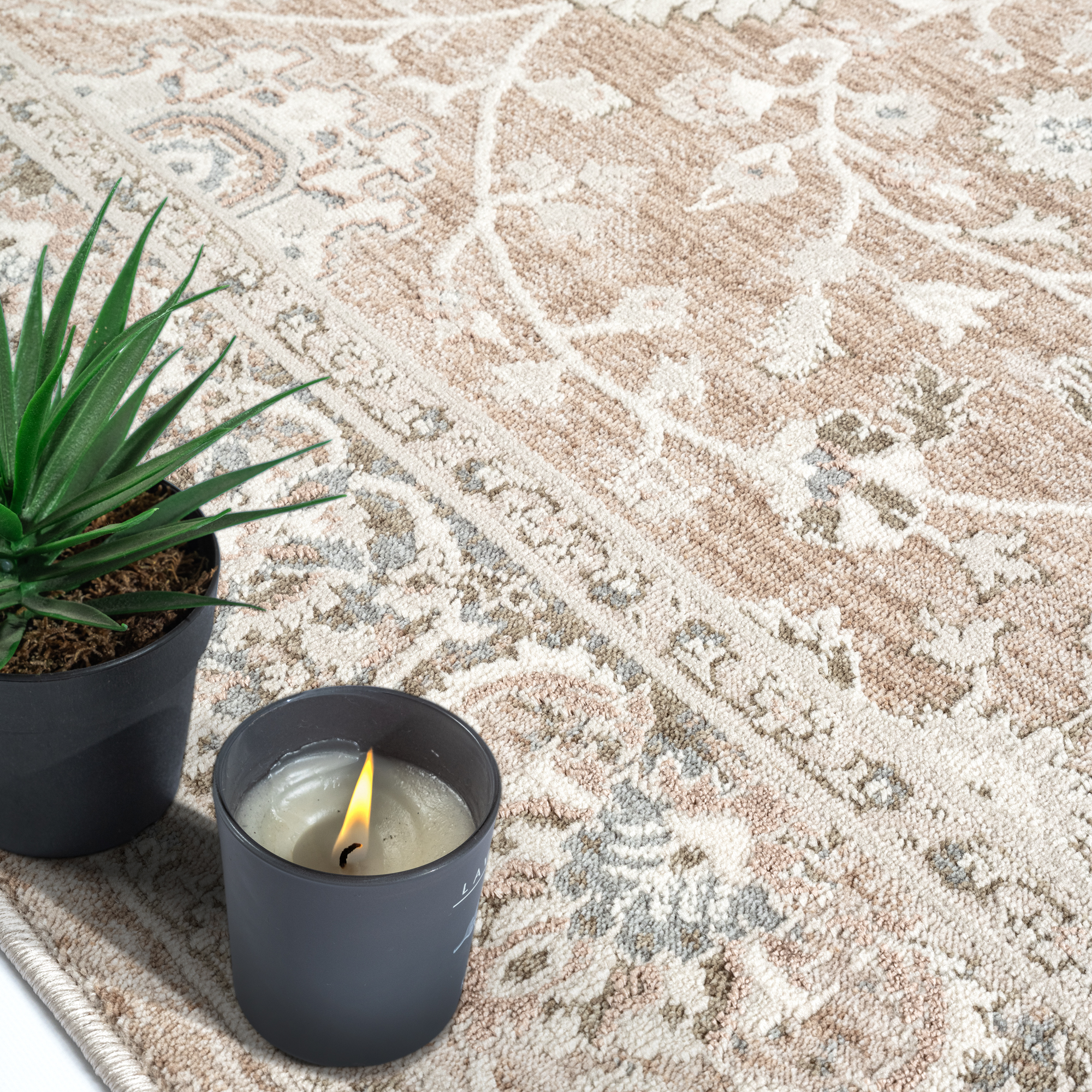 Tapis beige Flow Mainstays, 5 pi x 7 pi