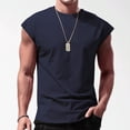 thumbnail image 2 of Ramiter Mens Compression Tank Top Men's Heavyweight Sleeveless Muscle T-Shirt Navy,M, 2 of 4