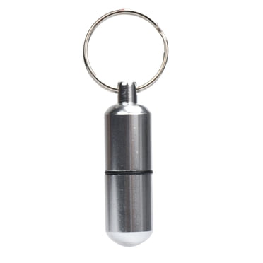 Riforla New Mini Waterproof Aluminum Medicine Pill Box Bottle Holder Container Keychain Camping & Hiking Silver