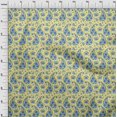 thumbnail image 4 of oneOone Polyester Spandex Medium Yellow Fabric Asian Paisley With Floral Sewing Material Print Fabric By The Yard 56 Inch Wide, 4 of 4