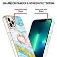 thumbnail image 3 of YB IMD Series-10 For iPhone 15 Pro IMD Marble Phone Cover TPU Drop-proof Kickstand Case, 3 of 4