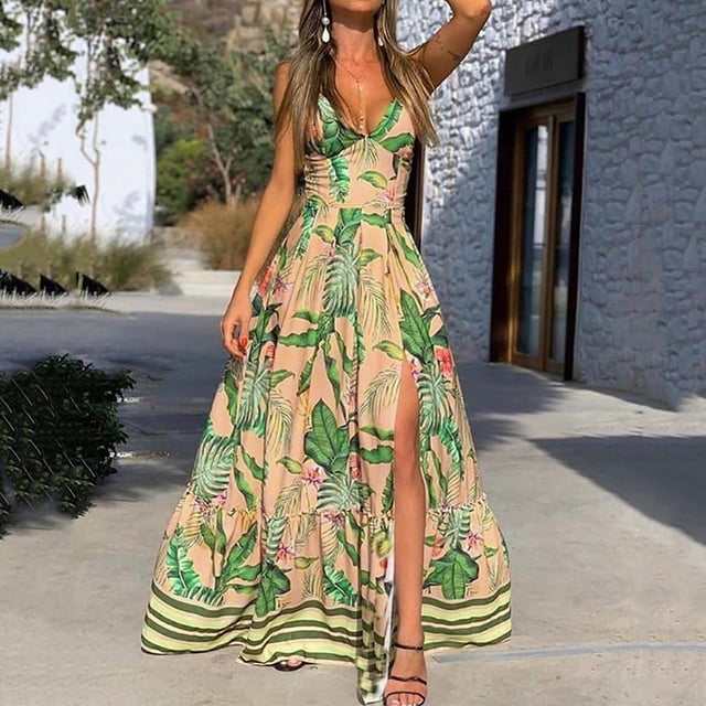 Robe d'Été pour Femmes 2024 Mode Grande Taille Col Manches Courtes Longueur Genou Robe Rabais de 50 % Liquidation!