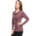 thumbnail image 4 of INSPIRE CHIC Haut Froncé à Manches Longues pour Femme, Col Bénitier, Boutons Décoratifs, Rouge, 2TG, Saint-Patrick, 4 of 6