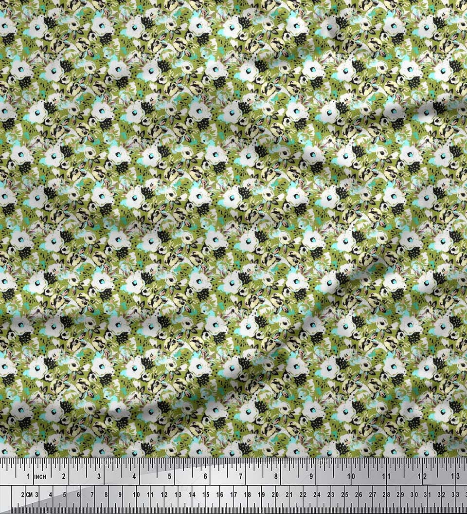 Soimoi Velvet Fabric Floral Shirting Print Fabric by Yard 58 Inch Wide