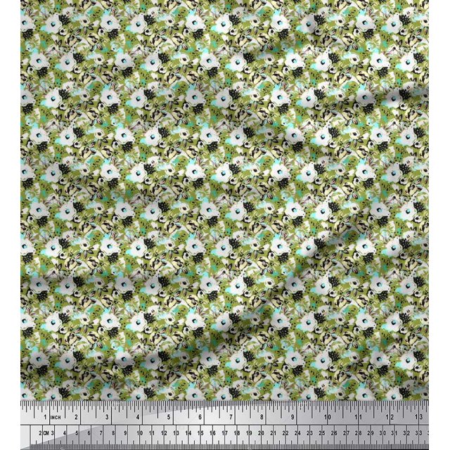 Soimoi Poly Georgette Fabric Floral Shirting Print Fabric by Yard 42 Inch Wide