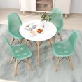 thumbnail image 2 of Costway 5 PCS Dining Table Set for 4 Persons Modern Round Table & 4 Chairs with Wood Leg Green, 2 of 8