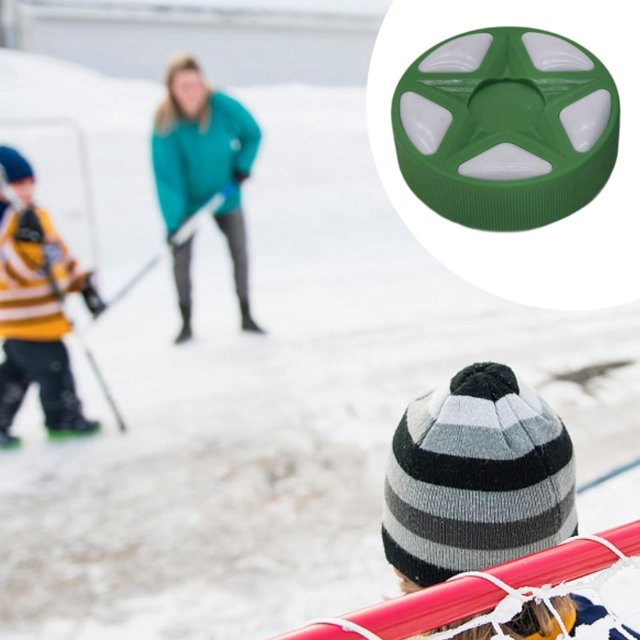 DYNWAVECA Rondelle de Hockey à Roulettes Pratique Remplacement Standard Sports Jeu Amélioré Intérieur Extérieur Équipement d'Entraînement Balle de Hockey de Rue Vert