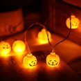 thumbnail image 2 of 2Pcs Halloween String Lights 21LED Skeleton Pumpkin Ghost Bat Hanging Fairy String Lights Waterproof Battery Powered Halloween Decoration String Lamps for Window Courtyard, 2 of 8