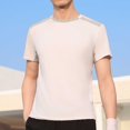 thumbnail image 1 of Styesk T Shirts for Man Solid-Color Casual Elastic Sports Short Sleeved Round-Neck Blouses, 1 of 6