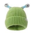 thumbnail image 1 of XZNGL Frog Eye Knit Hat with Light-Up Antennas, Cotton Beanie for Outdoor Wear, Retractable Flashing Eyes, Unisex Cold Weather Accessory for Street Use, 1 of 5