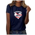 thumbnail image 2 of Meichang T-Shirts de Maman de Baseball Chemises pour Femmes T-Shirts Graphiques Amour de Maman de Baseball T-Shirts d'Été à Manches Courtes Col Ras du Cou T-Shirts Décontractés Amples Hauts Bleu Foncé TG, 2 of 4