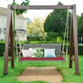 thumbnail image 3 of Costway Causeuse-Balançoire Suspendue en Osier pour Patio 2 Personnes Coussin de Porche Rouge, 3 of 10