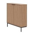thumbnail image 2 of Nexera Slim 2-Door Storage Accent Cabinet, Light Walnut, 2 of 8