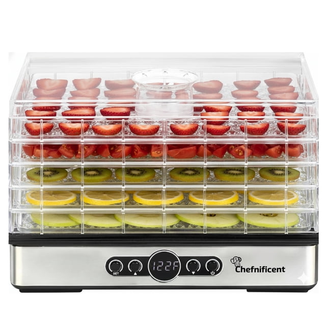 Chefnificent Food Dehydrator DryPro 400 Machine with 5 Adjustable Trays, Rapid 4 Hour Drying, BPA Free Fruit Dryer for Jerky, Herbs, Mushrooms, Freez