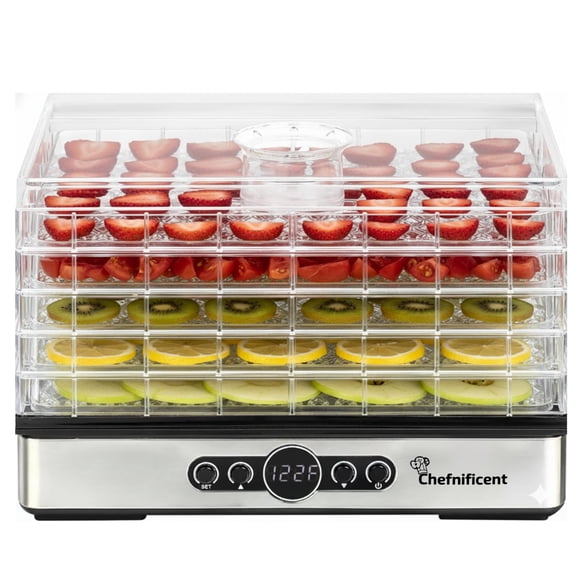 Chefnificent Food Dehydrator DryPro 400 Machine with 5 Adjustable Trays, Rapid 4 Hour Drying, BPA Free Fruit Dryer for Jerky, Herbs, Mushrooms, Freez
