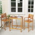 thumbnail image 4 of Gymax 3 PCS Outdoor Acacia Wood Bar Set w/ Slatted Seat & Tabletop, 4 of 9