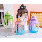 Dvkptbk Drinking Water Bottle,Large Capacity with Graduation Marking Drinking Water Bottle with Straw Leakproof Sports Water Bottle for Gym Camping Outdoor
