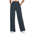 thumbnail image 1 of Diufon Wide Leg Sweatpants Women High Waisted Drawstring Baggy Pants Workout Athletic Joggers with Pockets, 1 of 7