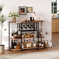 thumbnail image 2 of Kojooin Wine Bar Rack Cabinet with LED Lights and Power Outlet, Mini Home Bar with Storage and Glass Holder, 2 of 7