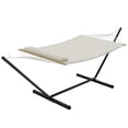 thumbnail image 1 of Hammock with Heavy Duty 500Lb Capacity Stand - Portable Cotton Rope Hammock & Quilted Comfort Pad, 1 of 10