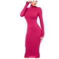 thumbnail image 2 of Gspmoly Robe d'Été, Robe Longue Femme Mode Ajustée à Col Montant, Robe à Manches Longues de Couleur Unie, Robes de Soirée pour Femmes Offres Prime, 2 of 8
