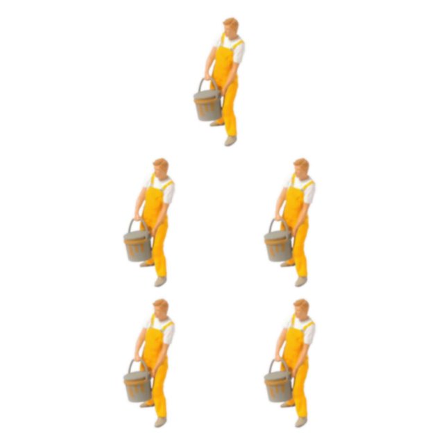 Wweixi 1/87 Diorama Graffiti Figure Characters Resin People Train Layout Yellow 5Set
