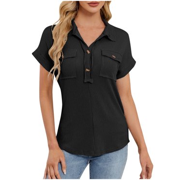 SwiftWear Polo à Manches Courtes Col en V pour Femmes, Décontracté et Élégant, Ajusté pour l'Été